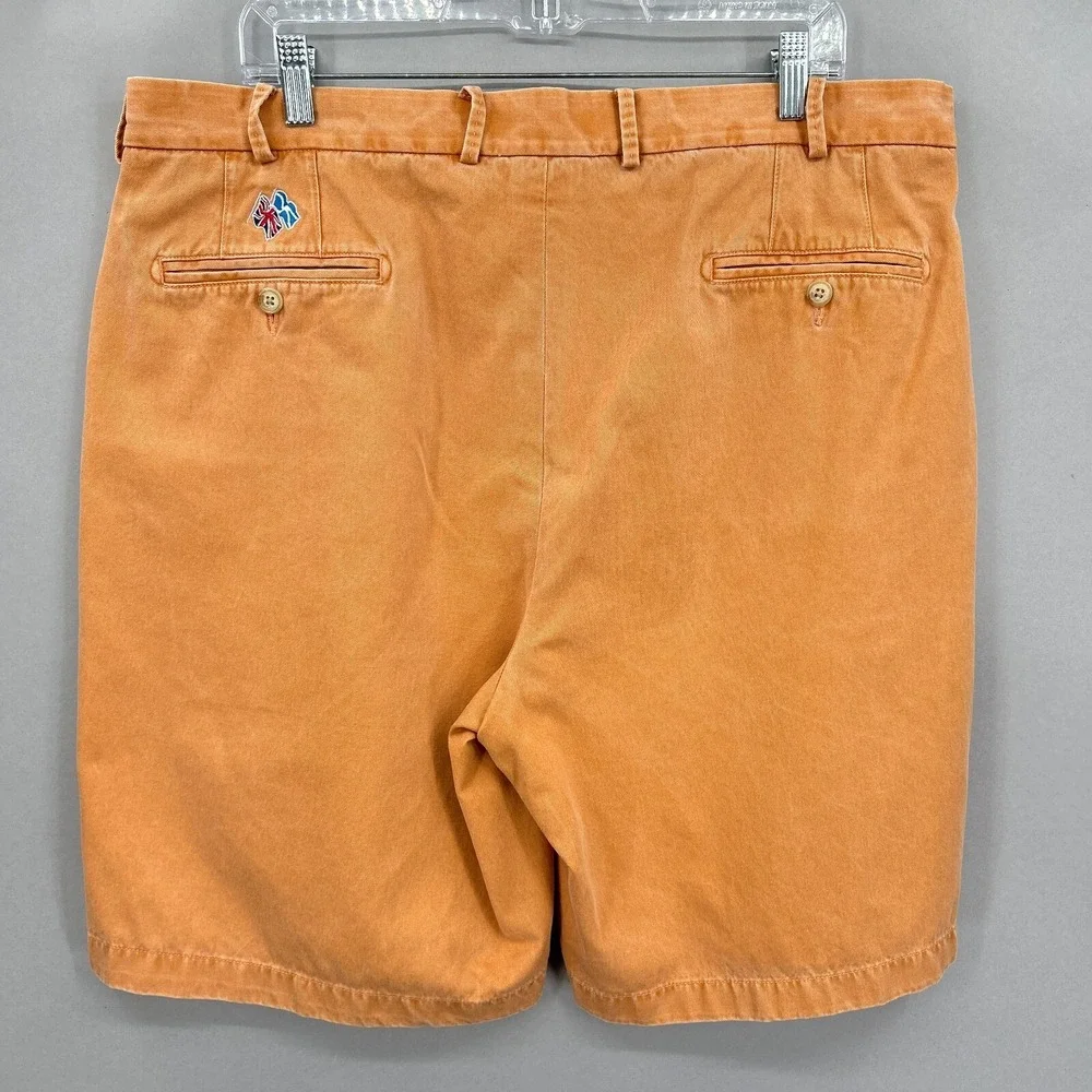 Peter Millar Shorts Mens 38 Chino‎ Orange Pima Preppy Scotland UK Flags 9
